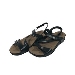 Romika Black Fidschi Hook And Loop Strappy Sandals Womens US 5.5 UK 3.5 EU 36